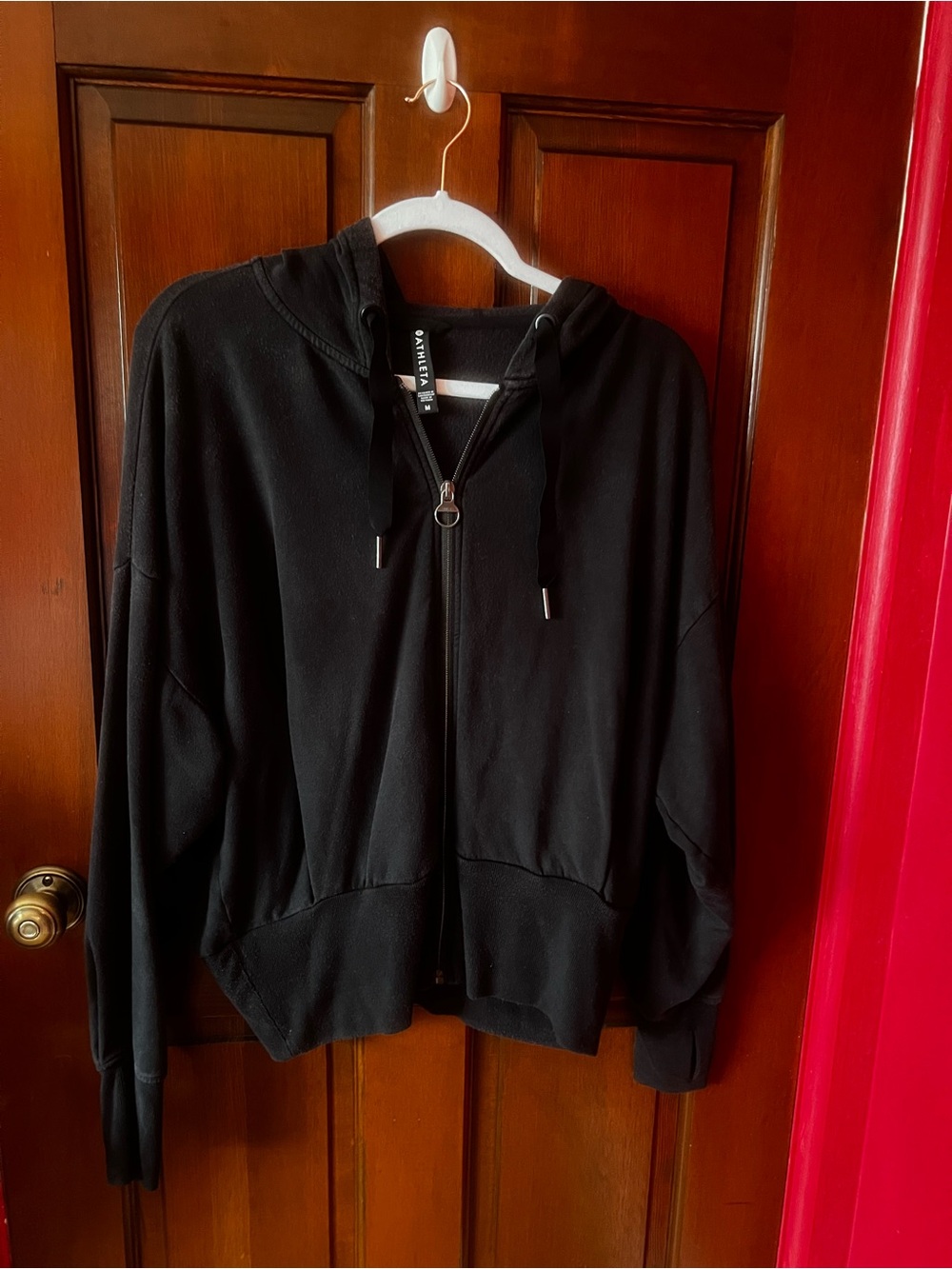 Athleta Black Full-Zip Hooded Jacket